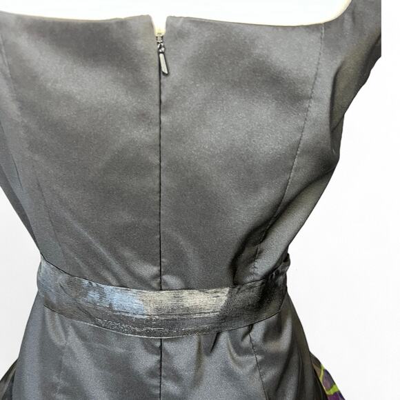 Alex & Eve vintage black floral bubble hem mini dress prom wedding guest Y2K - Picture 8 of 9